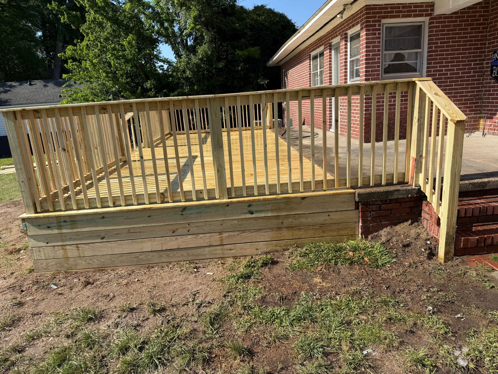 Custom Deck — Pressure-treated wood deck & railing